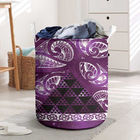Matariki New Zealand Laundry Basket NZ Niho Taniwha Maori New Year Purple Galaxy LT14 Purple - Polynesian Pride