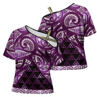 Matariki New Zealand Cross Shoulder Shirt NZ Niho Taniwha Maori New Year Purple Galaxy