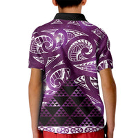 Matariki New Zealand Kid Polo Shirt NZ Niho Taniwha Maori New Year Purple Galaxy