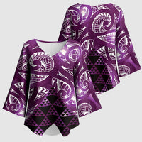 Matariki New Zealand Kimono Sleeve Blouse NZ Niho Taniwha Maori New Year Purple Galaxy