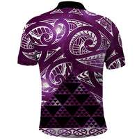 Matariki New Zealand Polo Shirt NZ Niho Taniwha Maori New Year Purple Galaxy