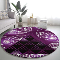 Matariki New Zealand Round Carpet NZ Niho Taniwha Maori New Year Purple Galaxy