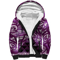Matariki New Zealand Sherpa Hoodie NZ Niho Taniwha Maori New Year Purple Galaxy