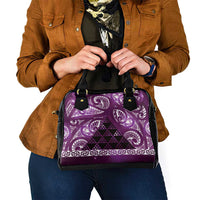 Matariki New Zealand Shoulder Handbag NZ Niho Taniwha Maori New Year Purple Galaxy LT14 - Polynesian Pride