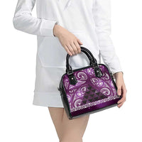 Matariki New Zealand Shoulder Handbag NZ Niho Taniwha Maori New Year Purple Galaxy LT14 - Polynesian Pride
