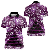 Matariki New Zealand Women Polo Shirt NZ Niho Taniwha Maori New Year Purple Galaxy