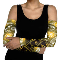 Matariki New Zealand Arm Sleeves NZ Niho Taniwha Maori New Year Yellow Galaxy LT14 - Polynesian Pride