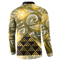 Matariki New Zealand Button Sweatshirt NZ Niho Taniwha Maori New Year Yellow Galaxy