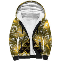 Matariki New Zealand Sherpa Hoodie NZ Niho Taniwha Maori New Year Yellow Galaxy