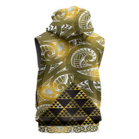 Matariki New Zealand Sleeveless Hoodie NZ Niho Taniwha Maori New Year Yellow Galaxy