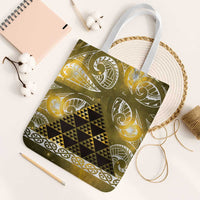 Matariki New Zealand Tote Bag NZ Niho Taniwha Maori New Year Yellow Galaxy