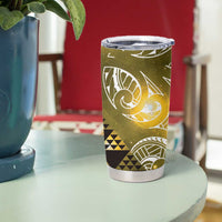 Matariki New Zealand Tumbler Cup NZ Niho Taniwha Maori New Year Yellow Galaxy LT14 - Polynesian Pride