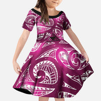 Matariki New Zealand Family Matching Mermaid Dress and Hawaiian Shirt NZ Niho Taniwha Maori New Year Pink Galaxy