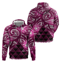 Matariki New Zealand Hoodie NZ Niho Taniwha Maori New Year Pink Galaxy