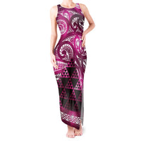 Matariki New Zealand Tank Maxi Dress NZ Niho Taniwha Maori New Year Pink Galaxy