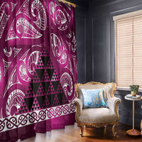Matariki New Zealand Window Curtain NZ Niho Taniwha Maori New Year Pink Galaxy LT14 - Polynesian Pride