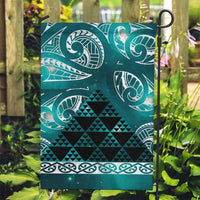 Matariki New Zealand Garden Flag NZ Niho Taniwha Maori New Year Cyan Galaxy