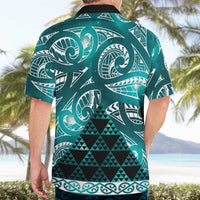 Matariki New Zealand Hawaiian Shirt NZ Niho Taniwha Maori New Year Cyan Galaxy