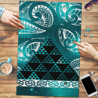 Matariki New Zealand Puzzle NZ Niho Taniwha Maori New Year Cyan Galaxy