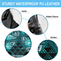 Matariki New Zealand Spare Tire Cover NZ Niho Taniwha Maori New Year Cyan Galaxy