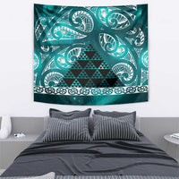 Matariki New Zealand Tapestry NZ Niho Taniwha Maori New Year Cyan Galaxy
