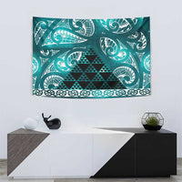 Matariki New Zealand Tapestry NZ Niho Taniwha Maori New Year Cyan Galaxy