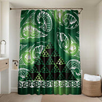 Matariki New Zealand Bathroom Set NZ Niho Taniwha Maori New Year Green Galaxy LT14 Shower Curtain Only Green - Polynesian Pride