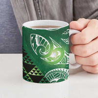 Matariki New Zealand Ceramic Mug NZ Niho Taniwha Maori New Year Green Galaxy