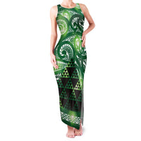 Matariki New Zealand Family Matching Tank Maxi Dress and Hawaiian Shirt NZ Niho Taniwha Maori New Year Green Galaxy
