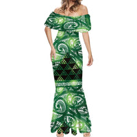 Matariki New Zealand Mermaid Dress NZ Niho Taniwha Maori New Year Green Galaxy