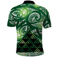 Matariki New Zealand Polo Shirt NZ Niho Taniwha Maori New Year Green Galaxy LT14 - Polynesian Pride