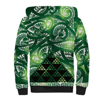 Matariki New Zealand Sherpa Hoodie NZ Niho Taniwha Maori New Year Green Galaxy