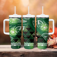 Matariki New Zealand Tumbler With Handle NZ Niho Taniwha Maori New Year Green Galaxy