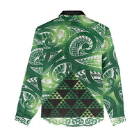 Matariki New Zealand Women Casual Shirt NZ Niho Taniwha Maori New Year Green Galaxy