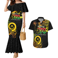 Personalised Vanuatu 678 Couples Matching Mermaid Dress and Hawaiian Shirt Proud To Be A Ni-Van LT14 Black - Polynesian Pride