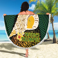 Vanuatu Triton's Trumpet Beach Blanket Tropical Flowers Vanuatuan Map