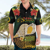 Vanuatu Triton's Trumpet Hawaiian Shirt Tropical Flowers Vanuatuan Map LT14 - Polynesian Pride