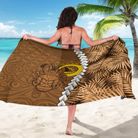 Vanuatu Coconut Crab Sarong Ni-Van Tropical Leaves With Sand Drawing Art LT14 - Polynesian Pride