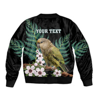 Personalised New Zealand Kakapo Bomber Jacket Aotearoa Fern With Manuka