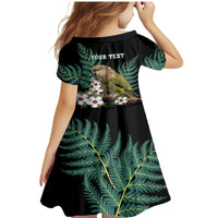 Personalised New Zealand Kakapo Family Matching Mermaid Dress and Hawaiian Shirt Aotearoa Fern With Manuka