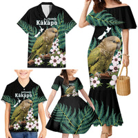 Personalised New Zealand Kakapo Family Matching Mermaid Dress and Hawaiian Shirt Aotearoa Fern With Manuka
