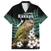 Personalised New Zealand Kakapo Family Matching Short Sleeve Bodycon Dress and Hawaiian Shirt Aotearoa Fern With Manuka