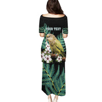 Personalised New Zealand Kakapo Puletasi Aotearoa Fern With Manuka LT14 - Polynesian Pride
