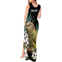 Personalised New Zealand Kakapo Tank Maxi Dress Aotearoa Fern With Manuka LT14 - Polynesian Pride