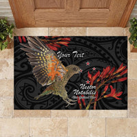 Personalised New Zealand Kea Rubber Doormat Nestor Notabilis With Harakeke Maori Pattern LT14 - Polynesian Pride