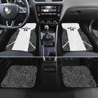 Custom Fiji Tapa Rugby Car Mats Flying Fijian Black And White Version