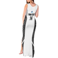 Custom Fiji Tapa Rugby Tank Maxi Dress Flying Fijian Black And White Version