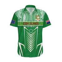 Personalised Cook Islands Football Hawaiian Shirt Go Kuki Airani Polynesian Sporty Style LT14 Green - Polynesian Pride