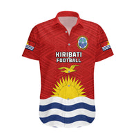 Personalised Kiribati Football Hawaiian Shirt Polynesian Pattern Mix Kiribatian Flag LT14 Red - Polynesian Pride