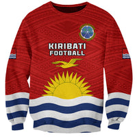 Personalised Kiribati Football Sweatshirt Polynesian Pattern Mix Kiribatian Flag LT14 Unisex Red - Polynesian Pride